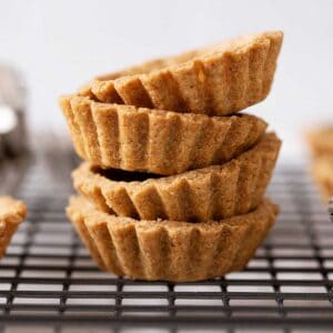 spelt tart shells stacked.