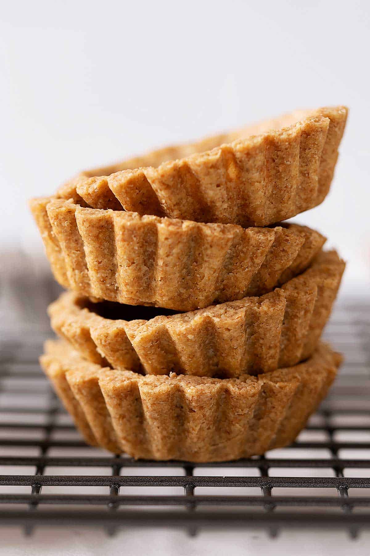 stacked spelt tart shells.