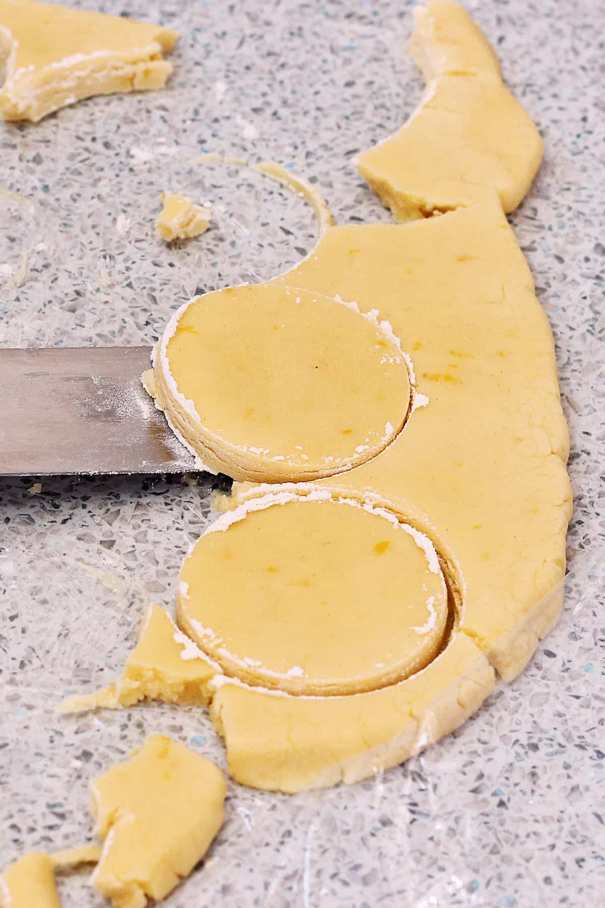 Cut out dough for making Argentine alfajores