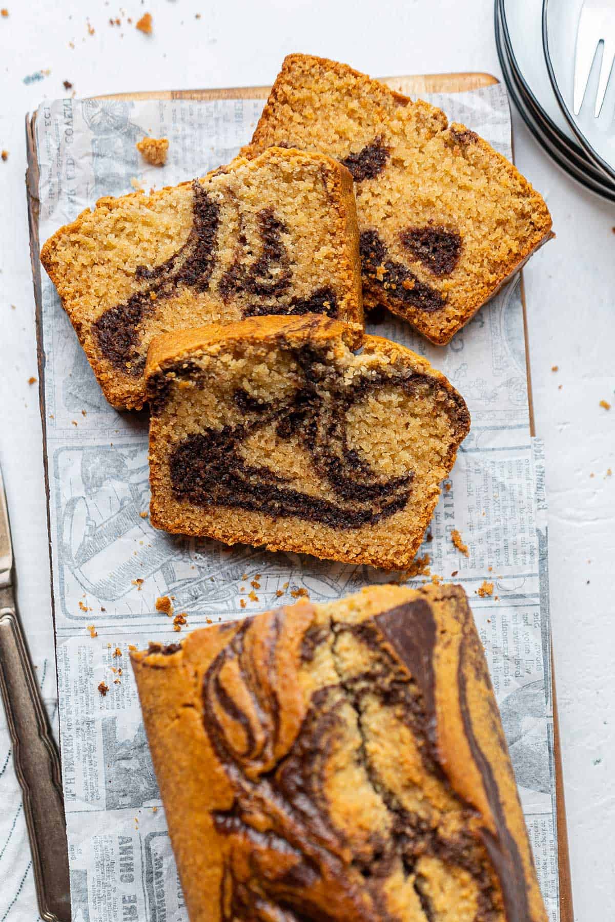 Gluten free marble cake view from top