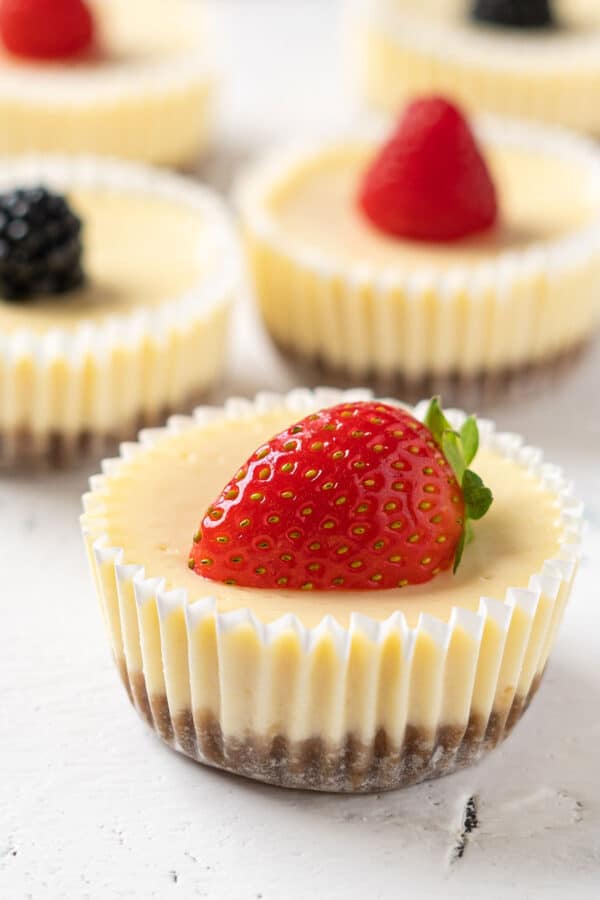 mini cheesecakes on a table