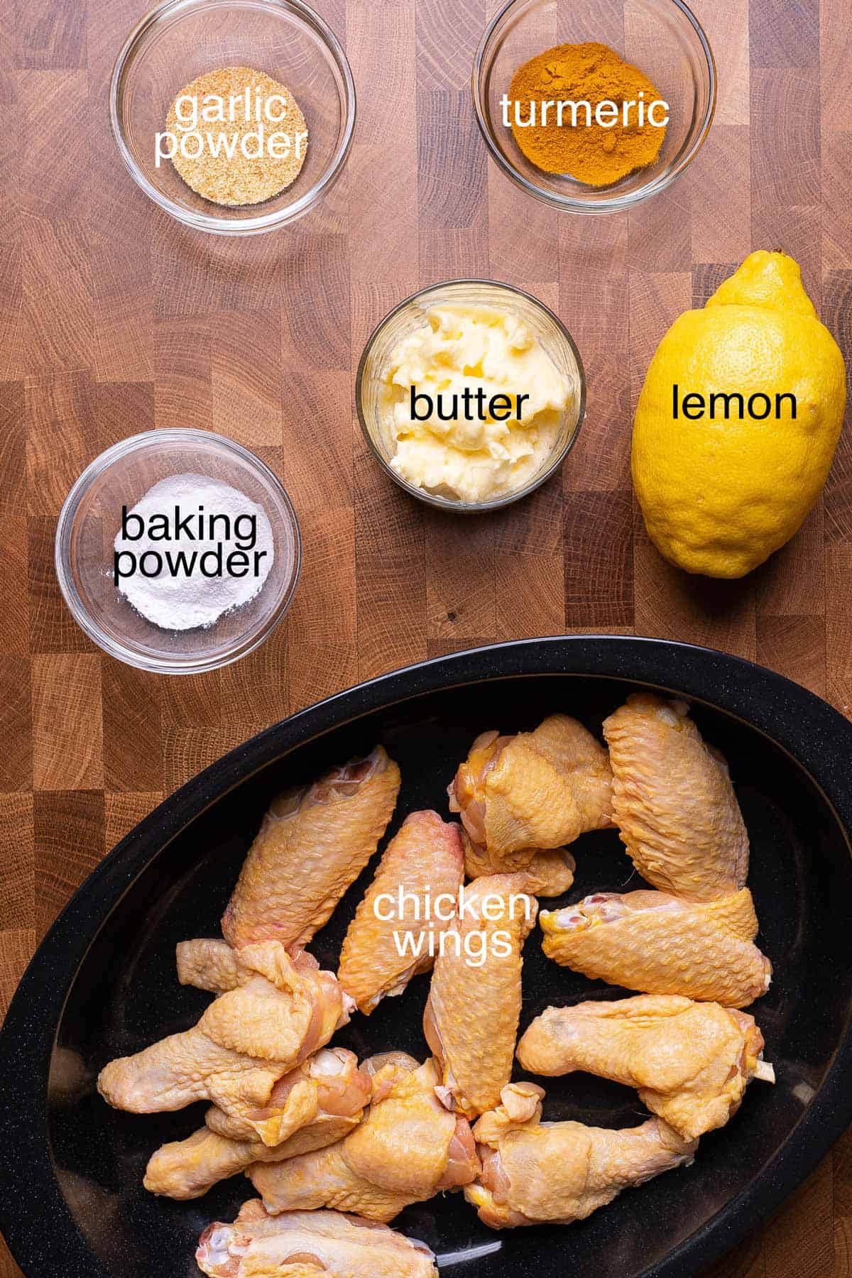 Ingredients to make crispy baked lemon peppers