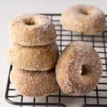 A stack of whole wheat air fryer donuts