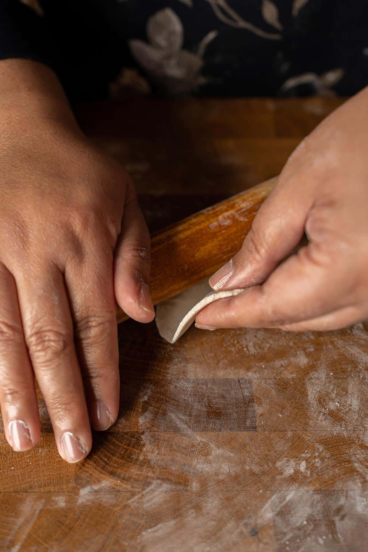 How to roll potsticker wrappers