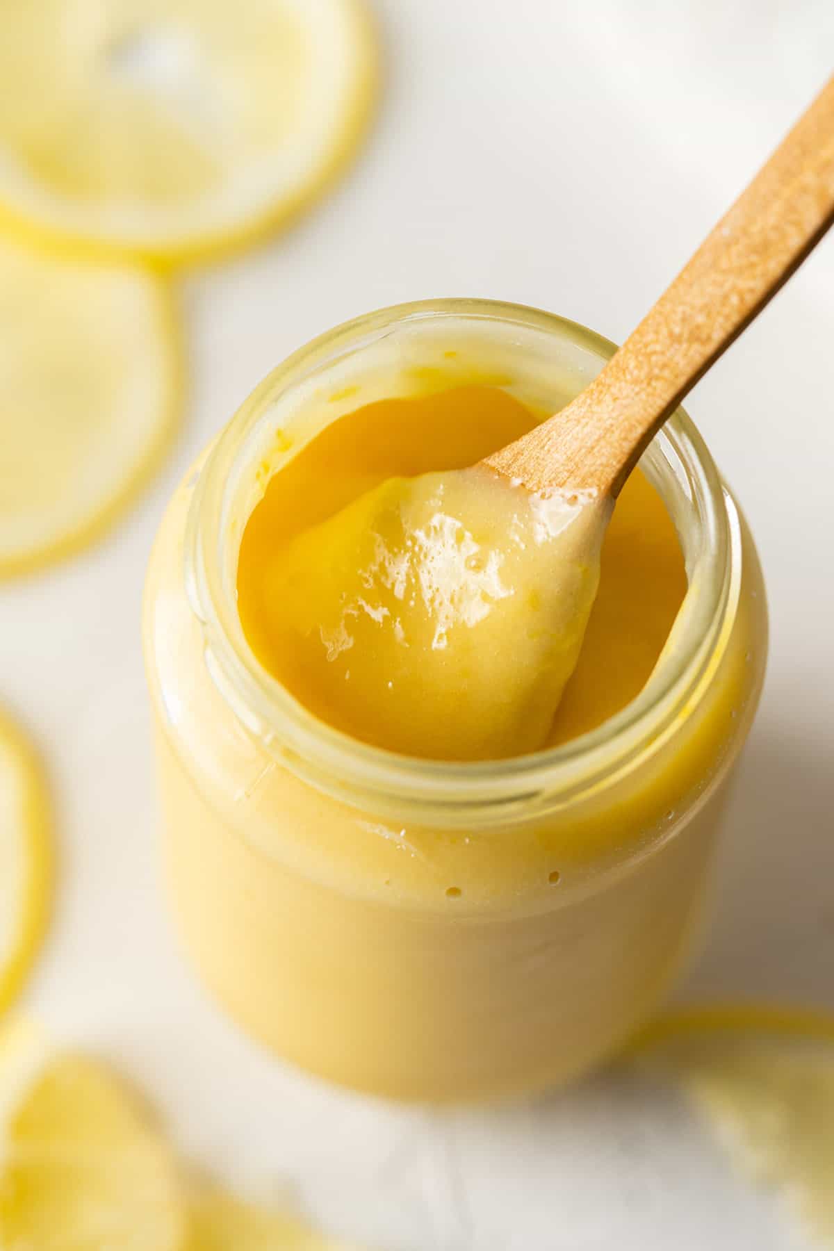 Healthy lemon curd in a jar