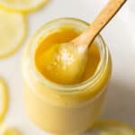 Healthy lemon curd in a jar