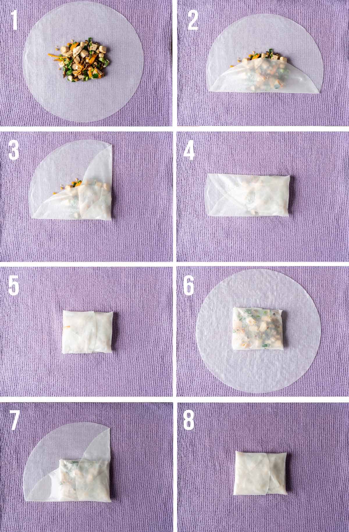 How to fold rice paper dumplings.