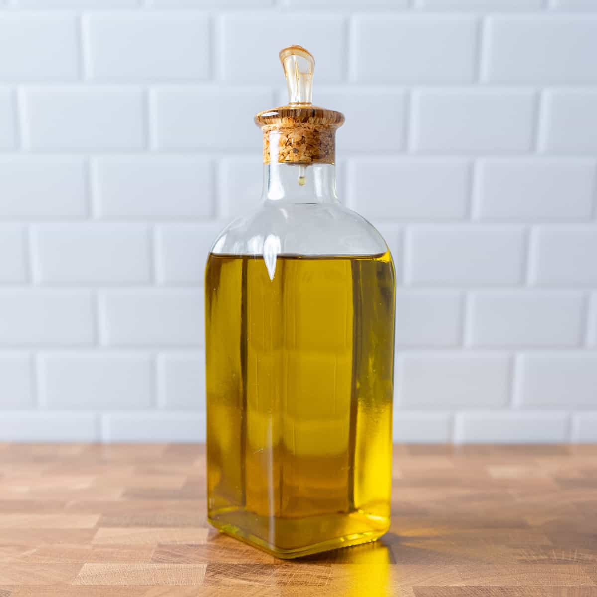 A bottle of olive oil for olive oil cake