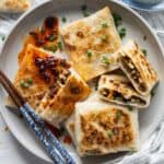 Rice paper dumplings on a plate