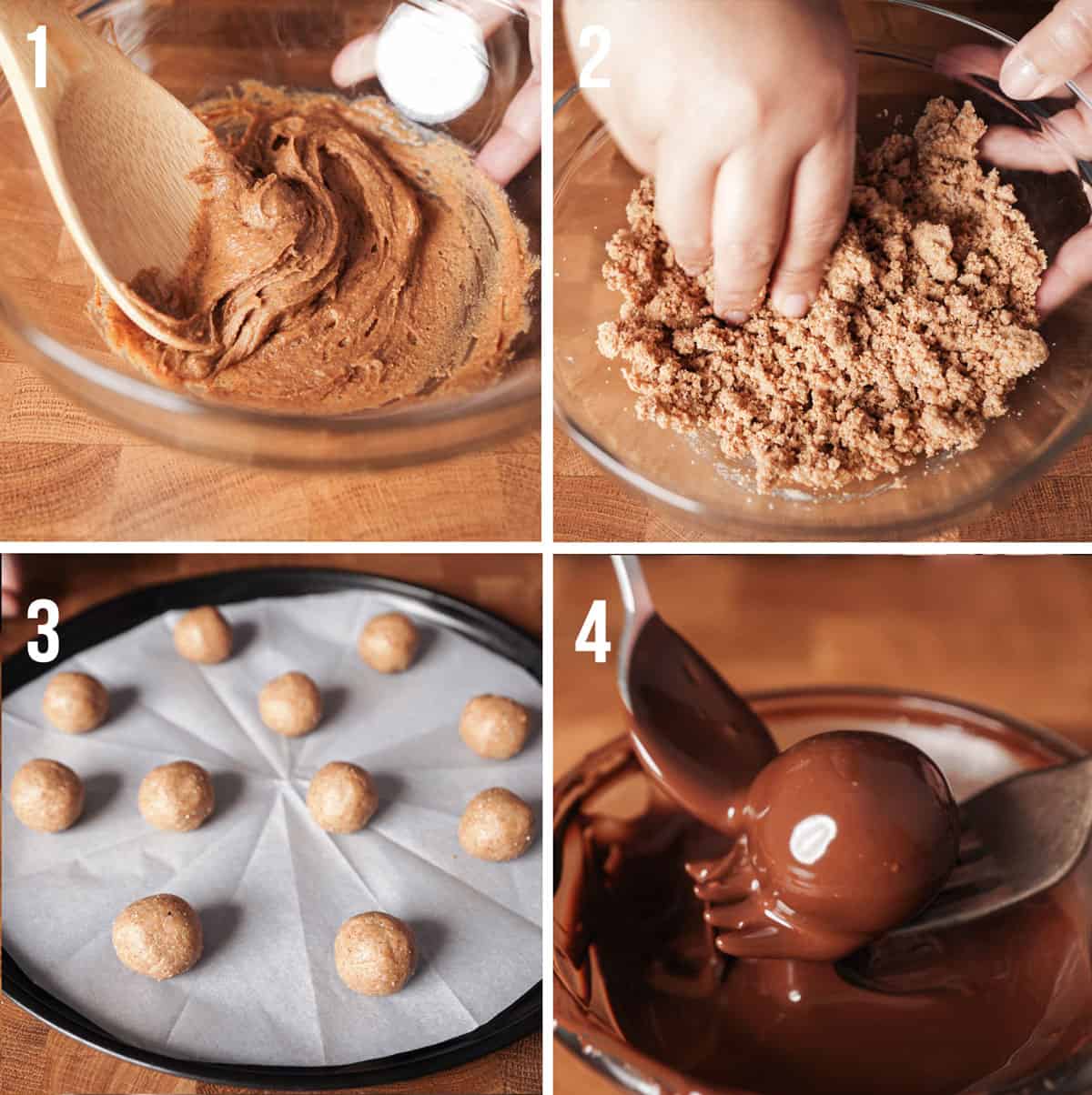 Steps by steps on how to make healthy almond balls.