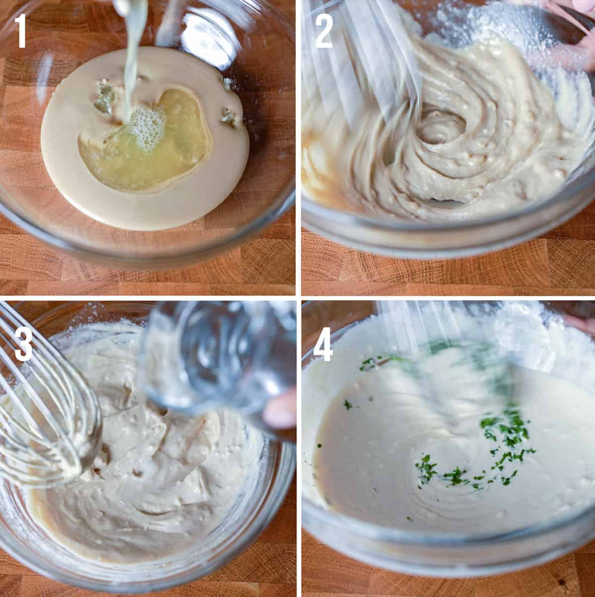 Steps on how to make 5-minute tahini sauce.