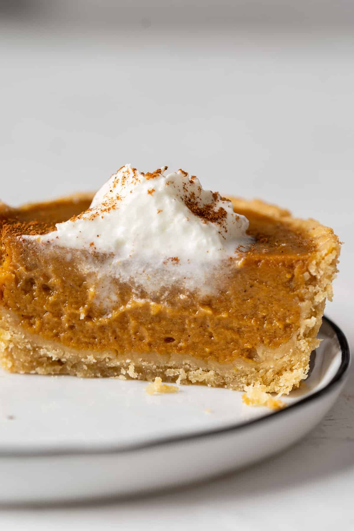 Inside texture of a mini pumpkin pie.