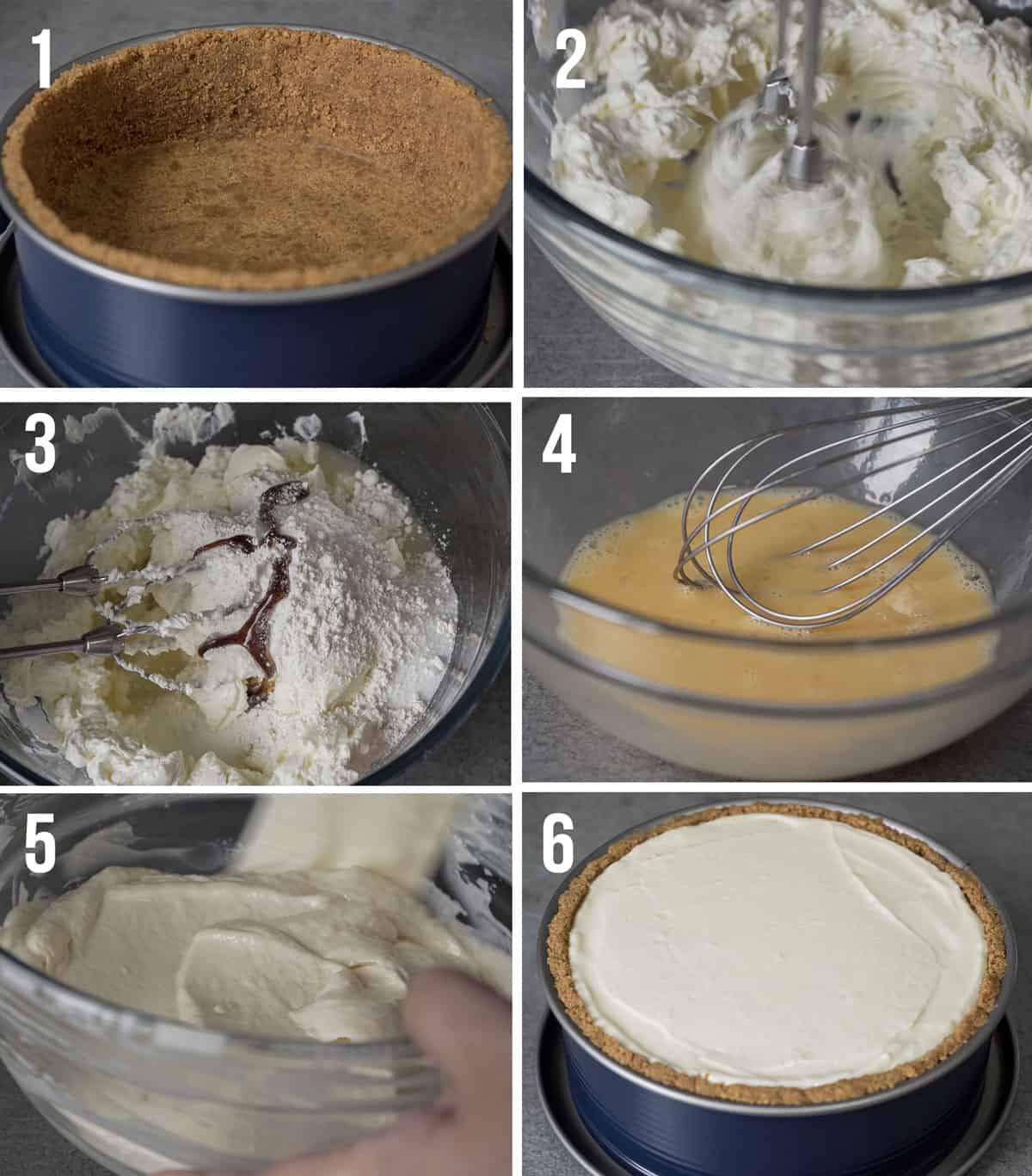 Steps on how to make easy cheesecake.