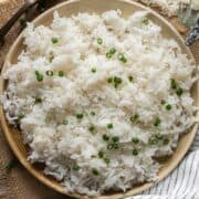 Cooked rice in a plate.