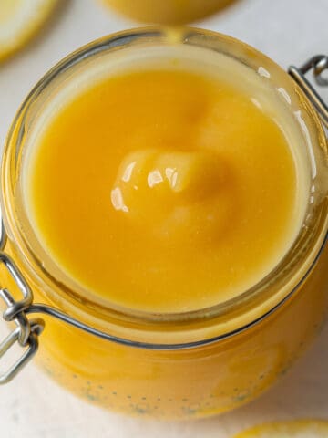 Lemon curd in a bottle.