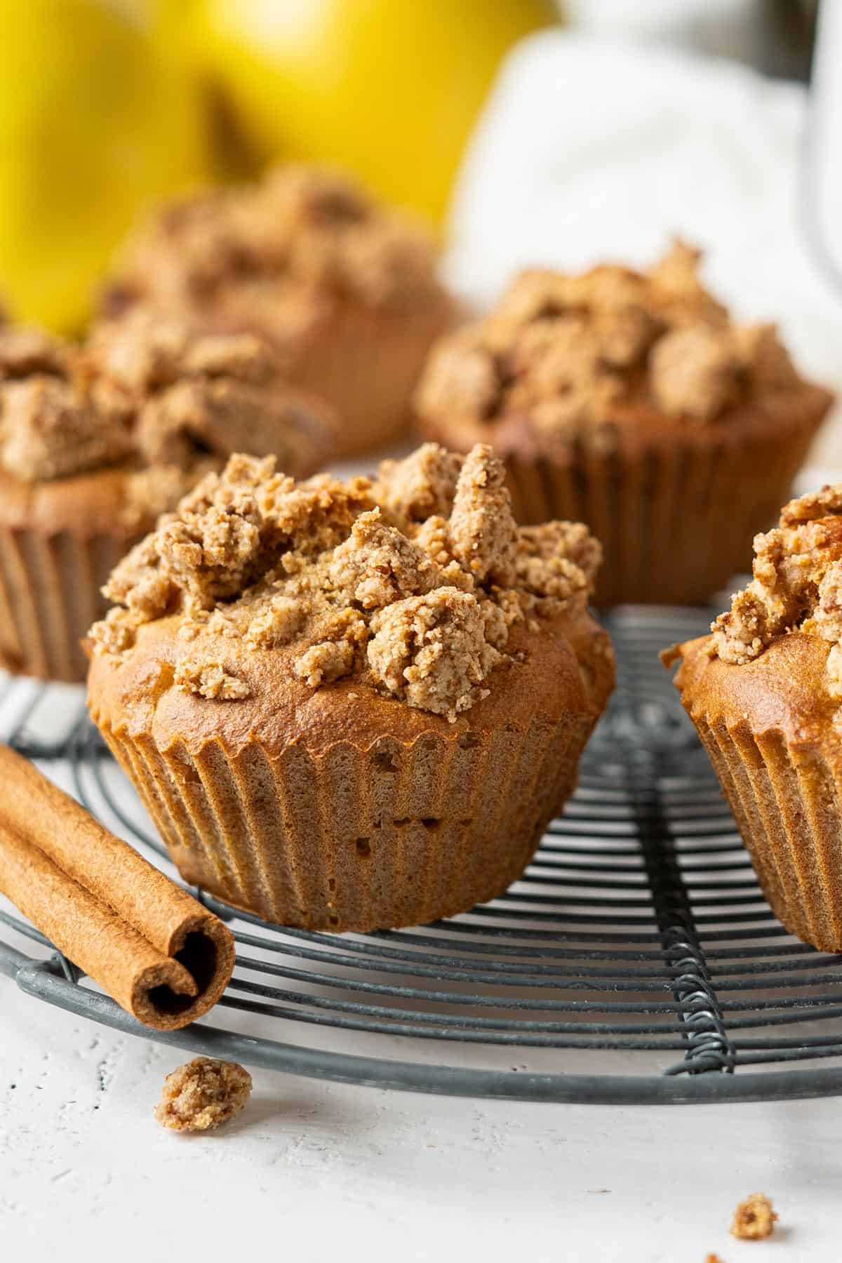 Close up of one muffins.