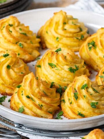 Parmesan Duchess potatoes.