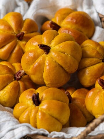 Pumpkin dinner rolls.