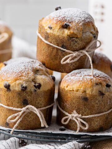 Mini panettone with chocolate chips.