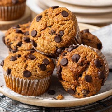 Healthy oat banana muffins.