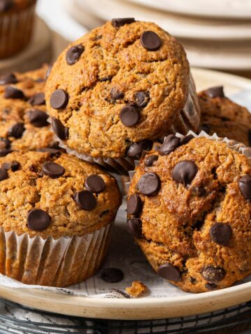 Healthy oat banana muffins.