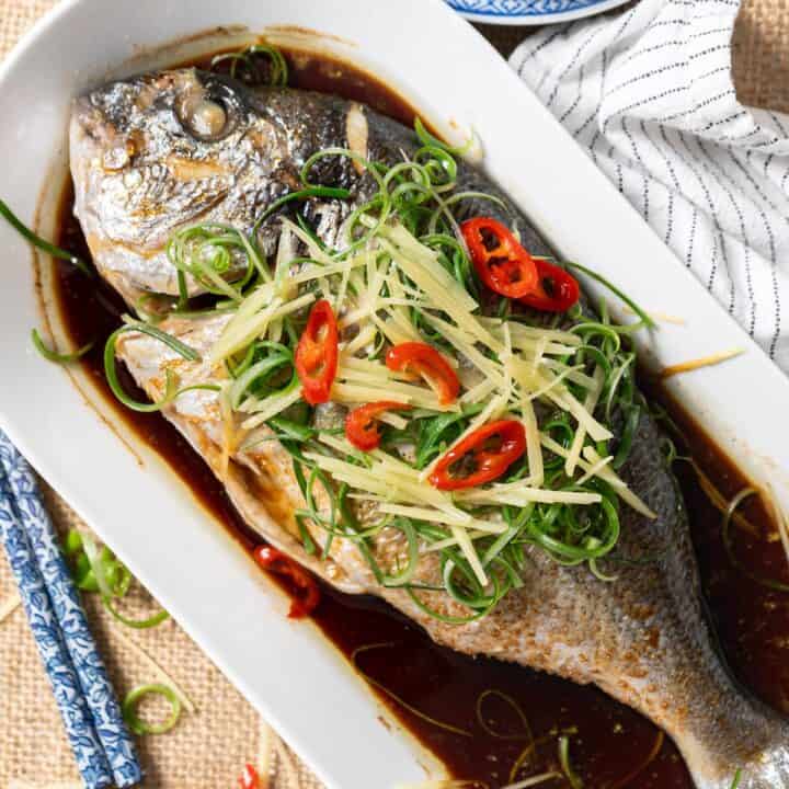 Chinese steamed fish.