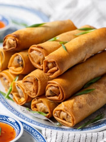 Crispy spring rolls.