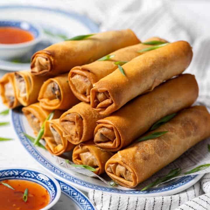 Crispy spring rolls.