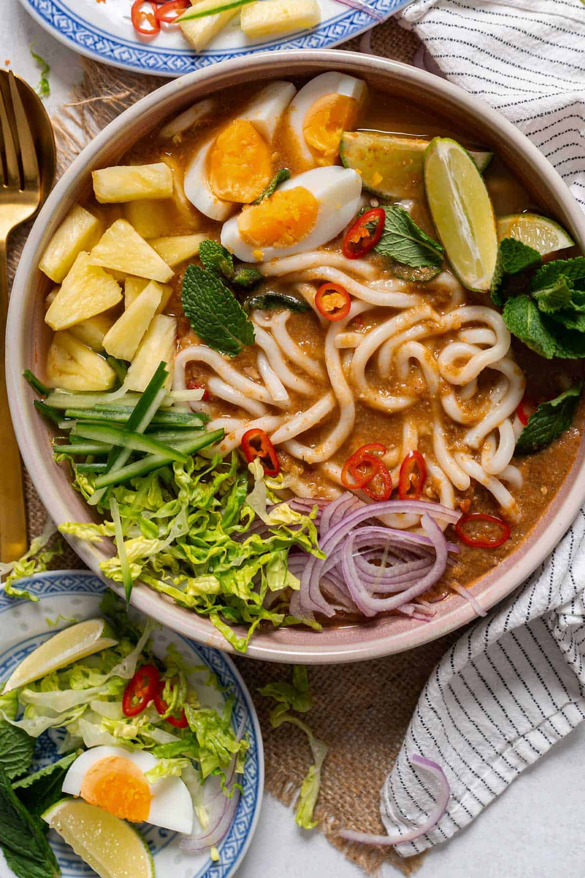 Quick Penang asam laksa in a bowl.