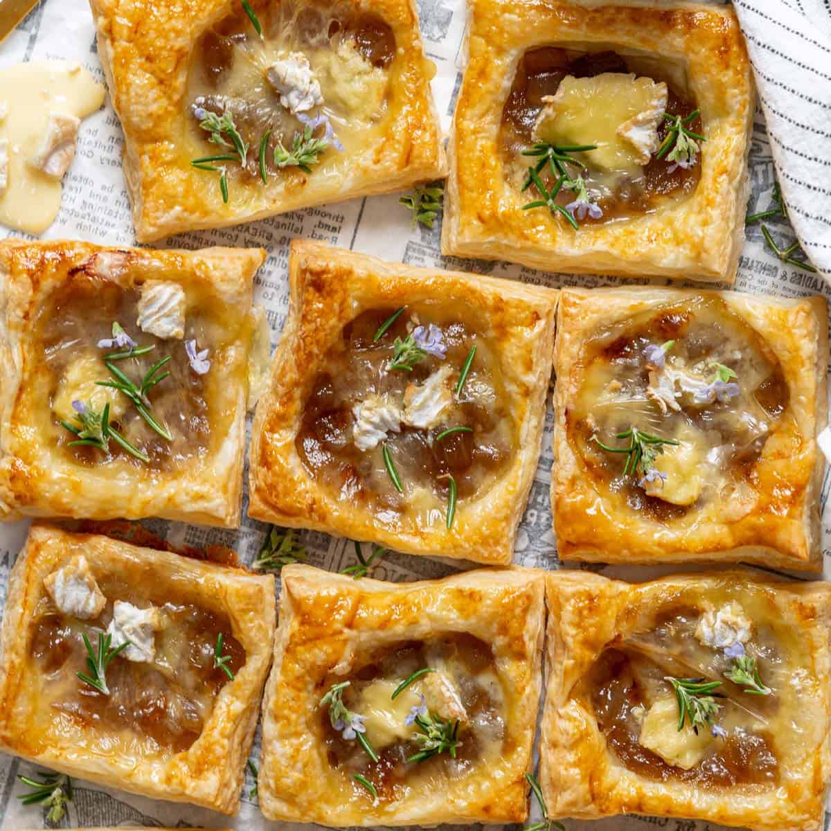Caramelized Onion Tartlets With Camembert