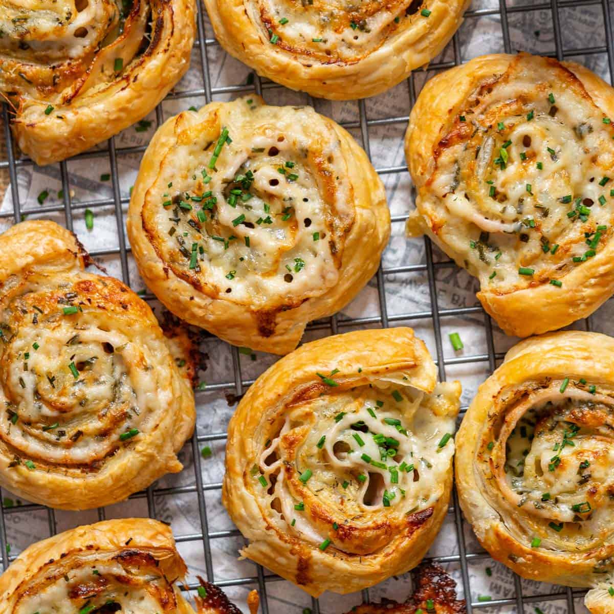 Turkey And Cheese Puff Pastry Pinwheels - El Mundo Eats