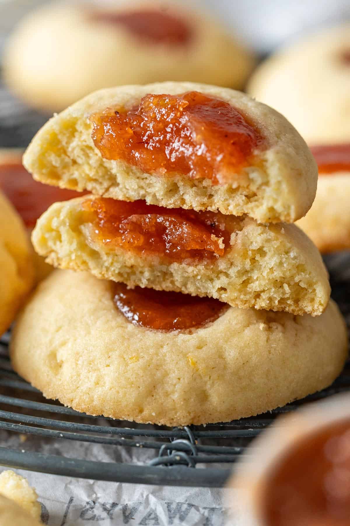 Close-up of the texture of the cookies.