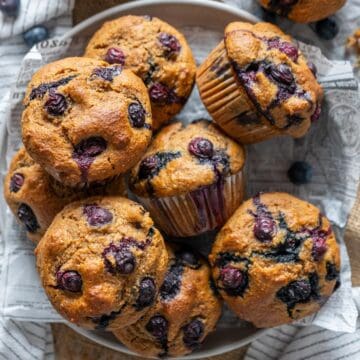 Blueberry protein muffins.