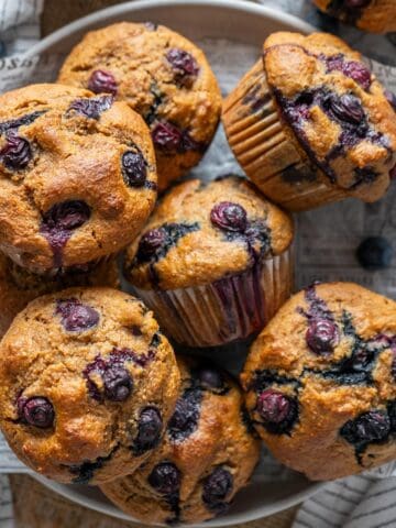 Blueberry protein muffins.