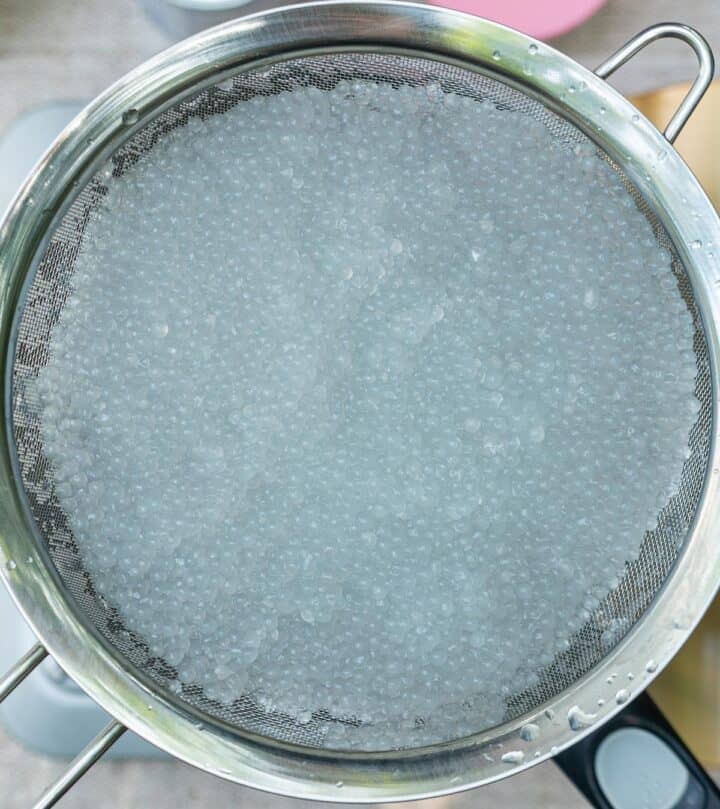 Drained sago.