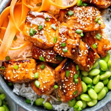 Air fryer teriyaki salmon.