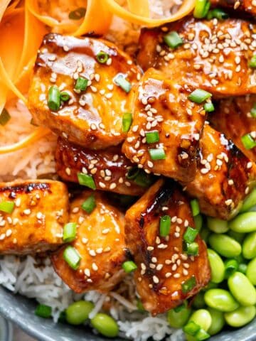 Air fryer teriyaki salmon.