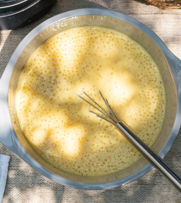 Mango sago mixture.
