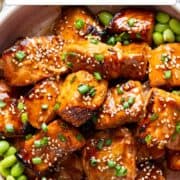 Air fryer teriyaki salmon.
