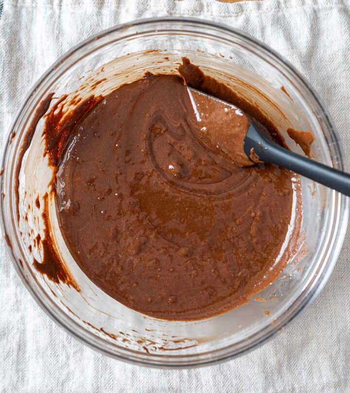Egg and chocolate mixture.