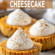 Mini pumpkin cheesecakes.