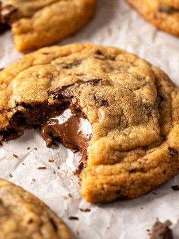 Nutella-stuffed cookies with chocolate chunks.