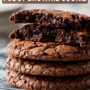 Showing the texture of fudgy brownie cookie.