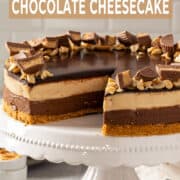 No bake peanut butter chocolate cheesecake.