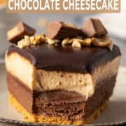 No bake peanut butter chocolate cheesecake.