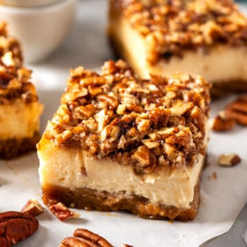 Pecan pie cheesecake bars.