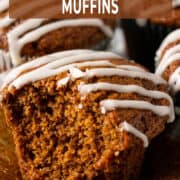 Bakery-style gingerbread muffins for Pinterest.
