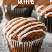 Bakery-style gingerbread muffins for Pinterest.