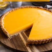 Lemon tart recipe for Pinterest.