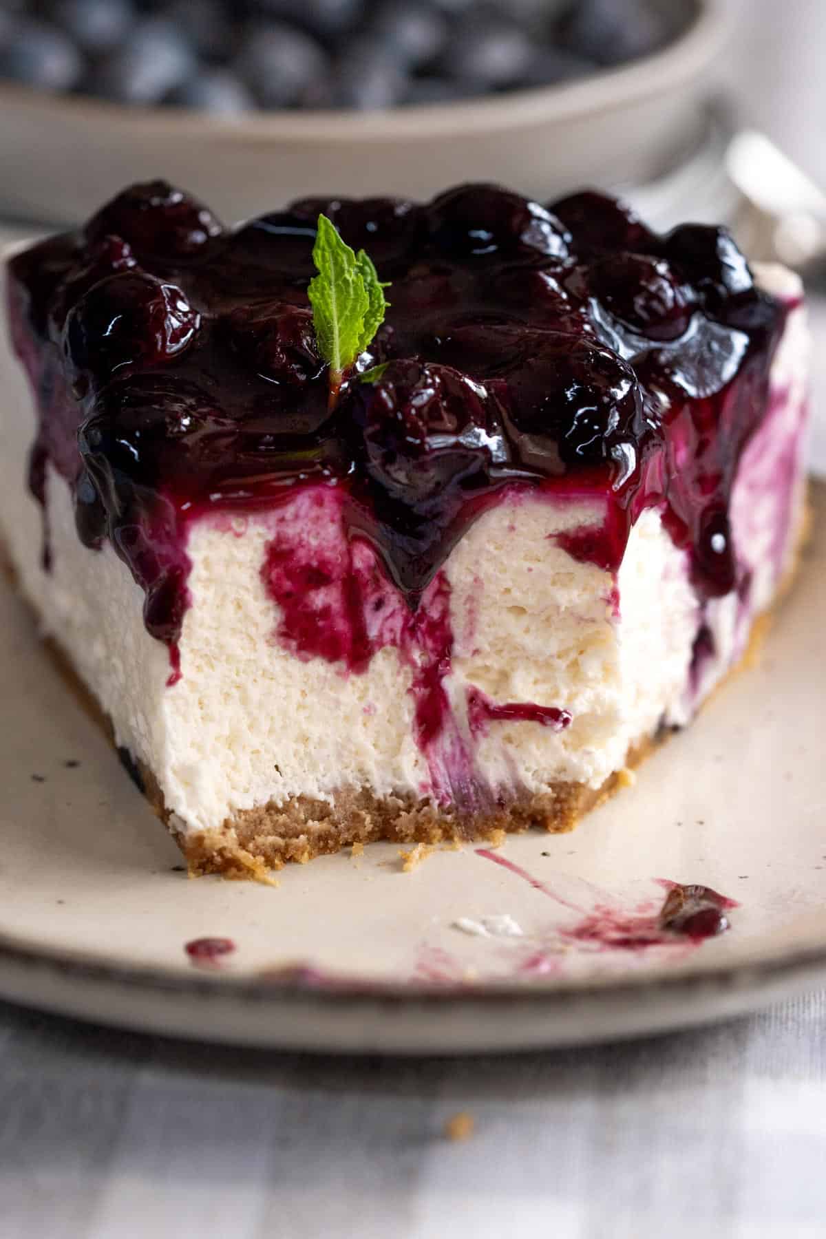 Creamy texture of half eaten slice.